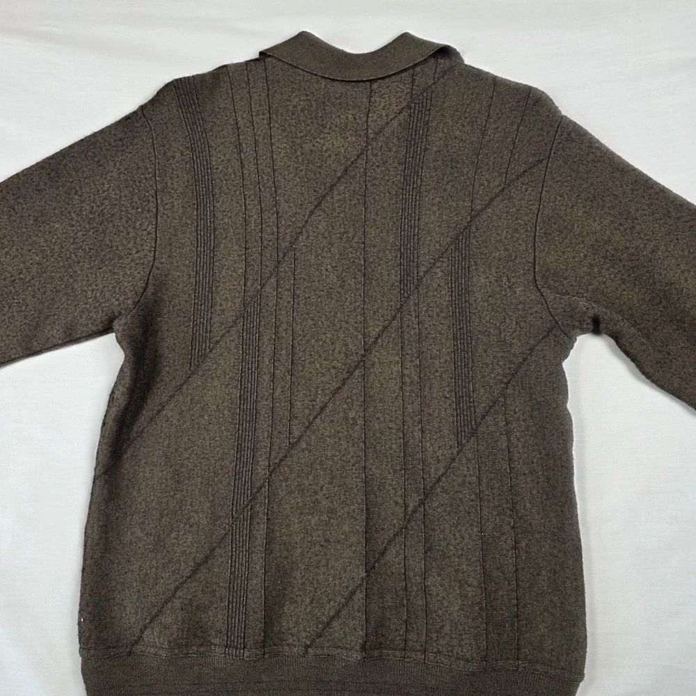 VTG Bachrach Wool Quarter Zip Pullover Sweater Mens Large Coogi Style Italy Made